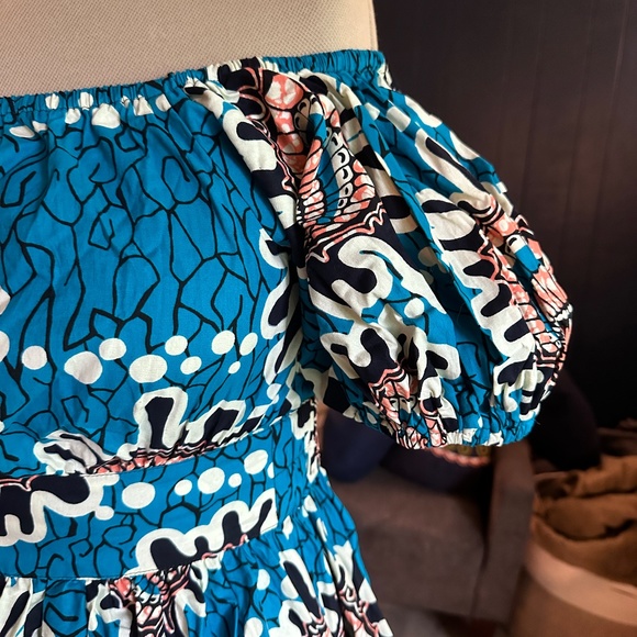 ÖFUURË African Print Off-Shoulder Mini Dress L/XL - Picture 6 of 10